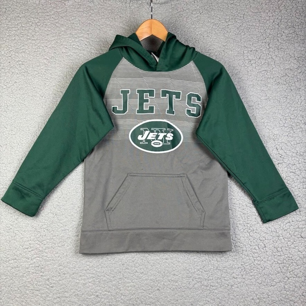 New York Jets Youth Hoodie sweatshirt Boys size L‎ 10/1 2 Hooded Team Apparel